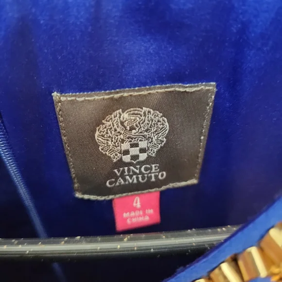 Vince Camuto Cobalt Blue Halter Gown Size 4 - Picture 3 of 8